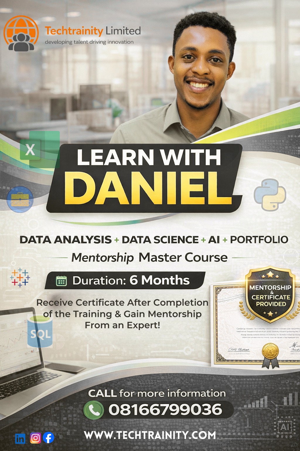 From Beginner to Confident Data Analyst: 6-Month Data Analytics, Data Science & AI Mentorship